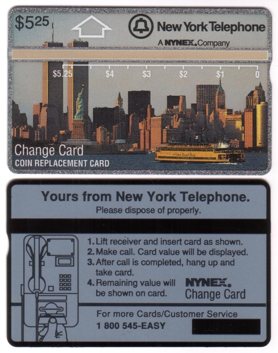 New York Skyline By Day w/ World Trade Towers RARE 110B CONTROL Phone Card