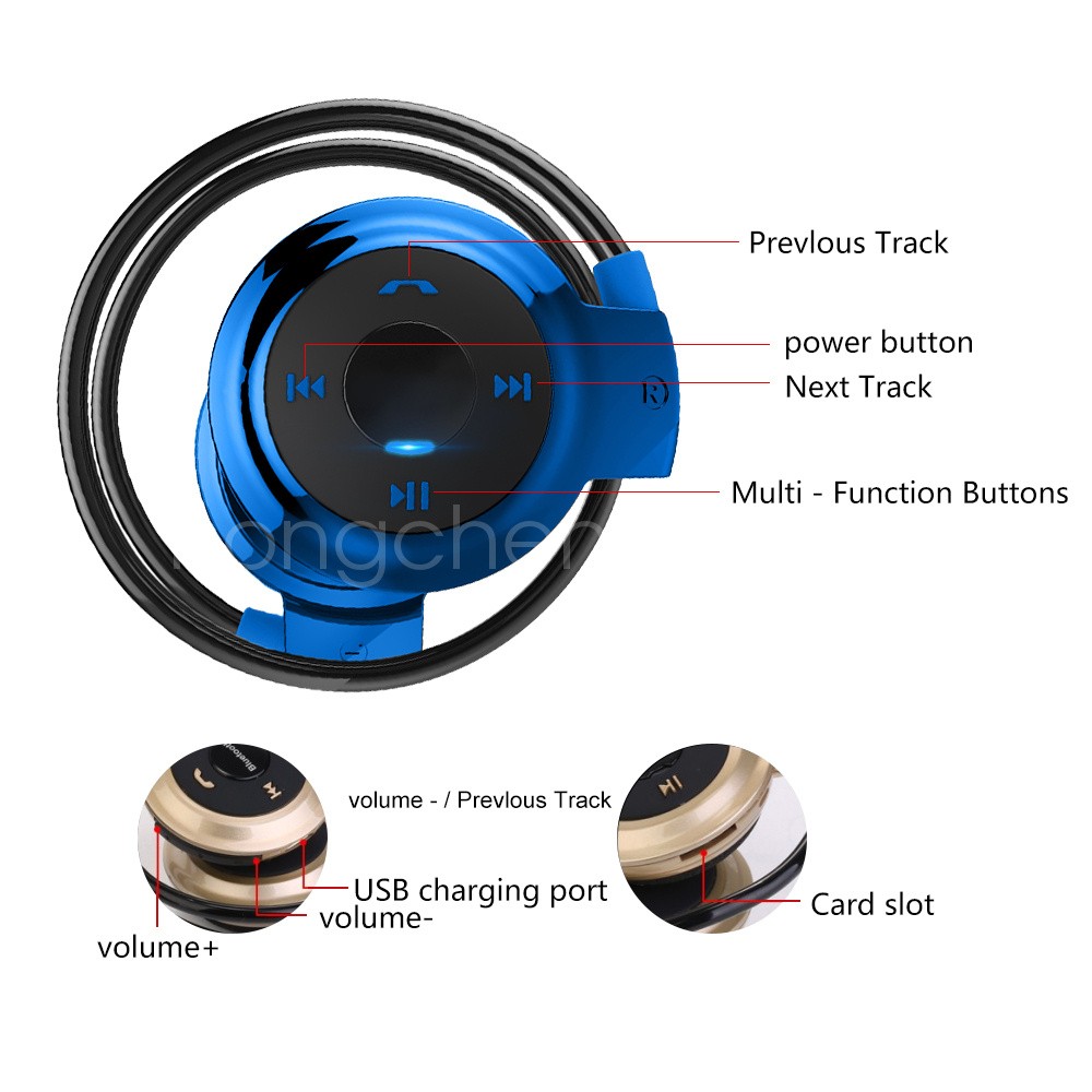 New Bluetooth Over-Ear Headphones Neckband Stereo Headset FM Radio MP3 Player