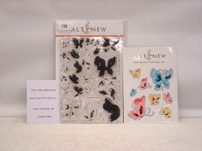 PREOWNED ALTNEW STAMP AND DIE SET  PAINTED BUTTERFLIES 