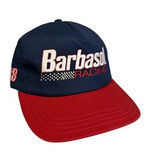 Barbasol Racing Hat Cap Snap Back Mens One Size Blue Red NASCAR Racing