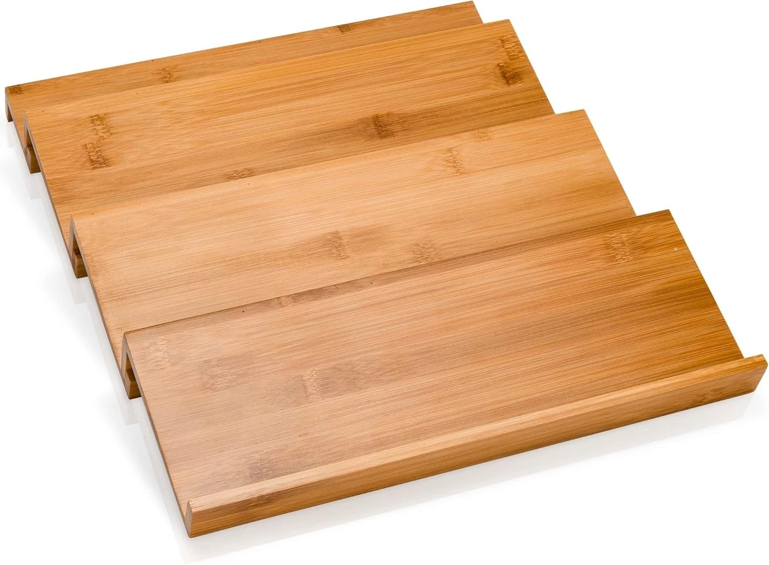 Bamboo Spice Rack 13" W x 4" D x 3.5" H 3-Tier Holds 20-30 Jars - Customizable