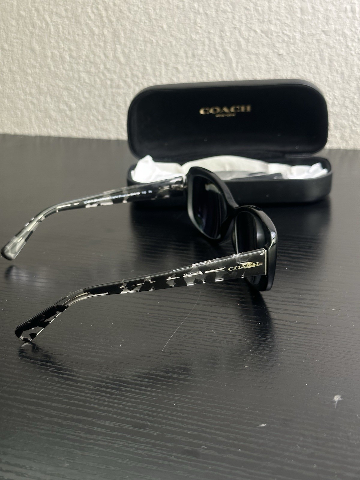 Coach HC8168 Women's Sunglasses - Black Crystal Mosaic & Light Grey Gradient
