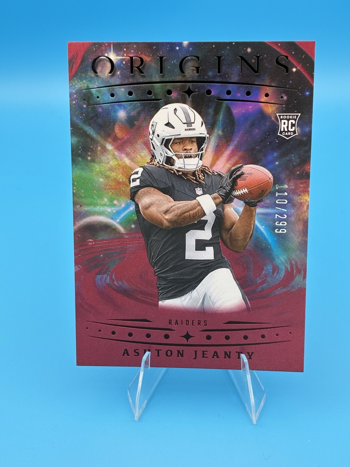 2025 Panini Origins - Holo Red Ashton Jeanty Rookie #139 /299 Raiders RB RC