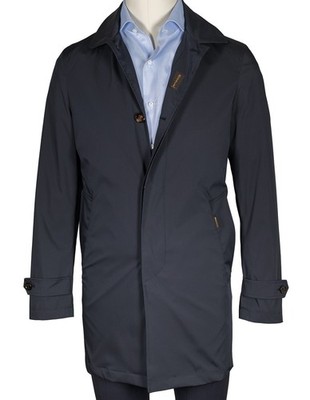 Moorer transition coat Vittor in dark blue polyester