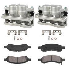Front Pair Brake Calipers And Ceramic Pads For CHEVROLET TRAVERSE 2009-2017