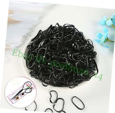 2000Pcs Black Mini Elastic Hair Bands Non-Slip Ponytail Ties for Girls Soft Rubb
