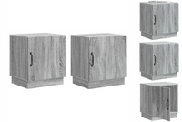 Nachttisch 2Er Set Nachtschrank Grau Sonoma 43X34,5X47 Cm Holzwerkstoff