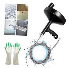 Drain Auger 25 Ft with Gloves, Plumbing Snake Drain Auger Hair Clog Remover,
