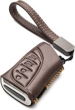 Genuine Leather Smart Key Fob Case Protector Compatible with RX350, ES250, Brown