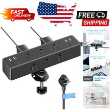 40W Fast Charging Station: 17-in-1 Power Strip with 10ft Flat Cord  17 Outlets