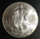 2002 USA 1 oz fine silver eagle dollar uncirculated in capsule