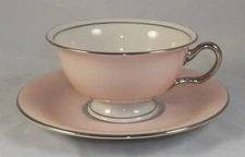 Castleton Shell Pink Footed Cup and Saucer Set