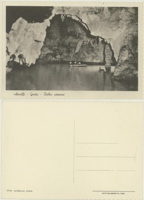 AMALFI - SALERNO - BLUE EYE CAVE VINTAGE POSTCARD
