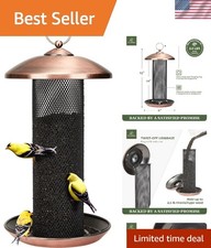 Easy to Clean  Refill Antique Copper Finch Feeder - Ideal Gift for Bird Lovers