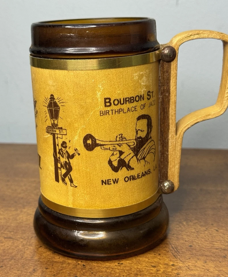 Vintage S.J. Charia & Co New Orleans NBA Jazz Beer Superdome Bourbon St Mug READ - Image 4 of 4