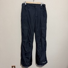 Columbia Omni-Tech Waterproof Breathable Snow Ski Pants Mens Black Cargo Sz M