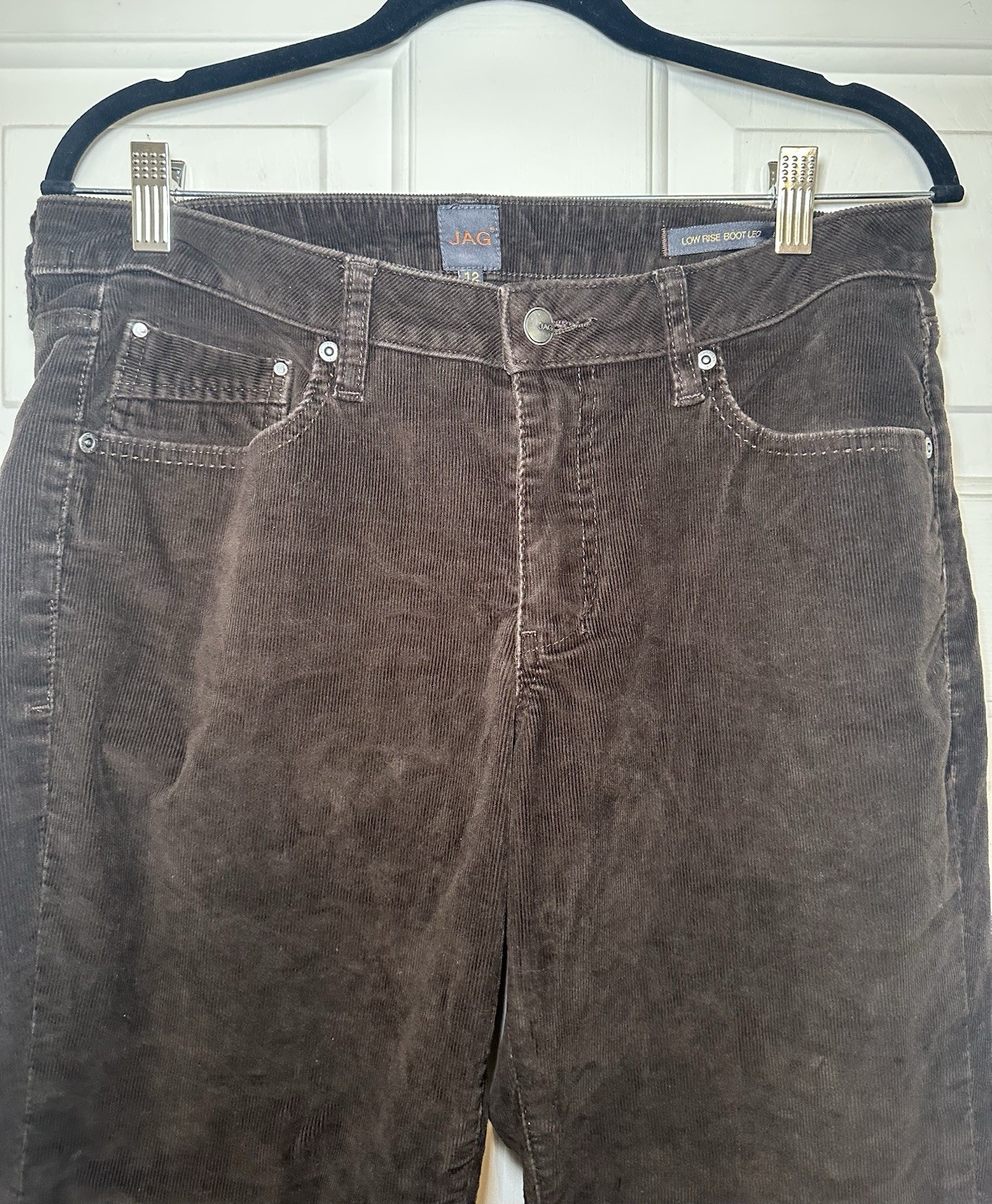 Jag Low Rise Boot Leg Courdaroy Pants Brown Jeans Womens Size 12 X32