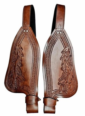 Fenders Set Replacement Leather Horse Western Adult Tooled Saddle Full Size