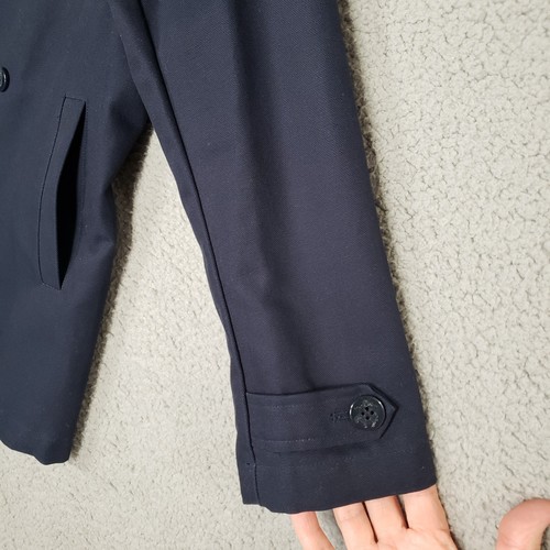 Brooks Brothers Red Fleece Jacket Boys M Navy Blue 100%Cotton Double Breast Coat - Picture 5 of 18