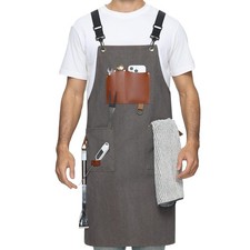 Kitchen Apron - 3 Large Pockets, Cross Back Apron with Adjustable Straps, Coo...
