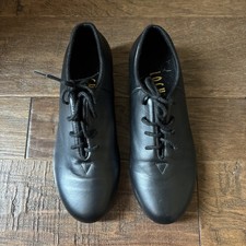 Bloch Ladies Size 5M Shockwave 2 Toe 3 Heel Leather Tap Shoes Black Lace up