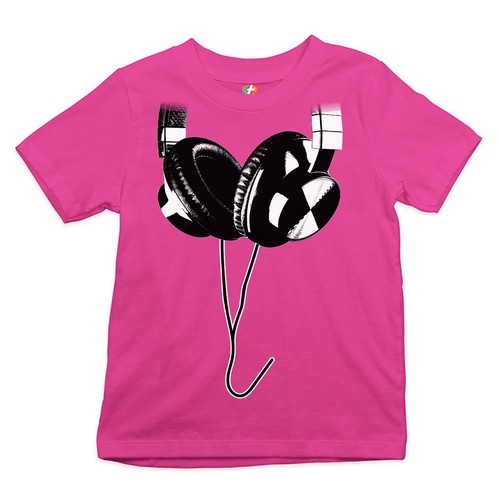 Huge Hanging Headphones Youth T-Shirt DJ Music Tee - Picture 5 of 8