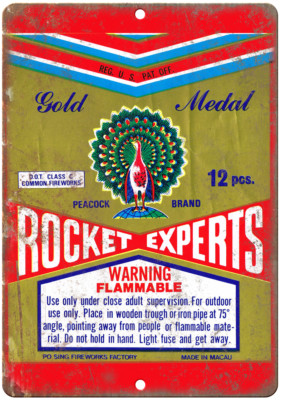 Focket Experts Firework Package Art 12'' x 9'' Reproduction Metal Sign ZD81