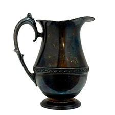 Vtg Sheets Rockford 1875 Pitcher #305 Hollowware, Blackened Silver Plate Patina