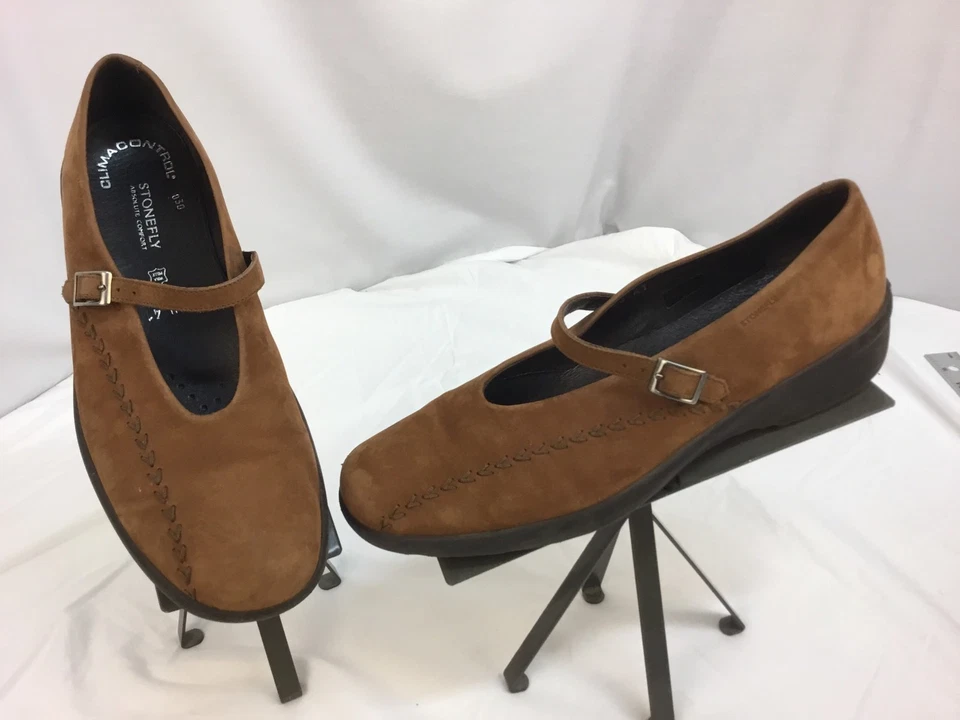 Zapatos sin cordones Stonefly 10,5 marrón correa única hechos en Italia usados 1x YGI D7-99 Foto 2 de 4