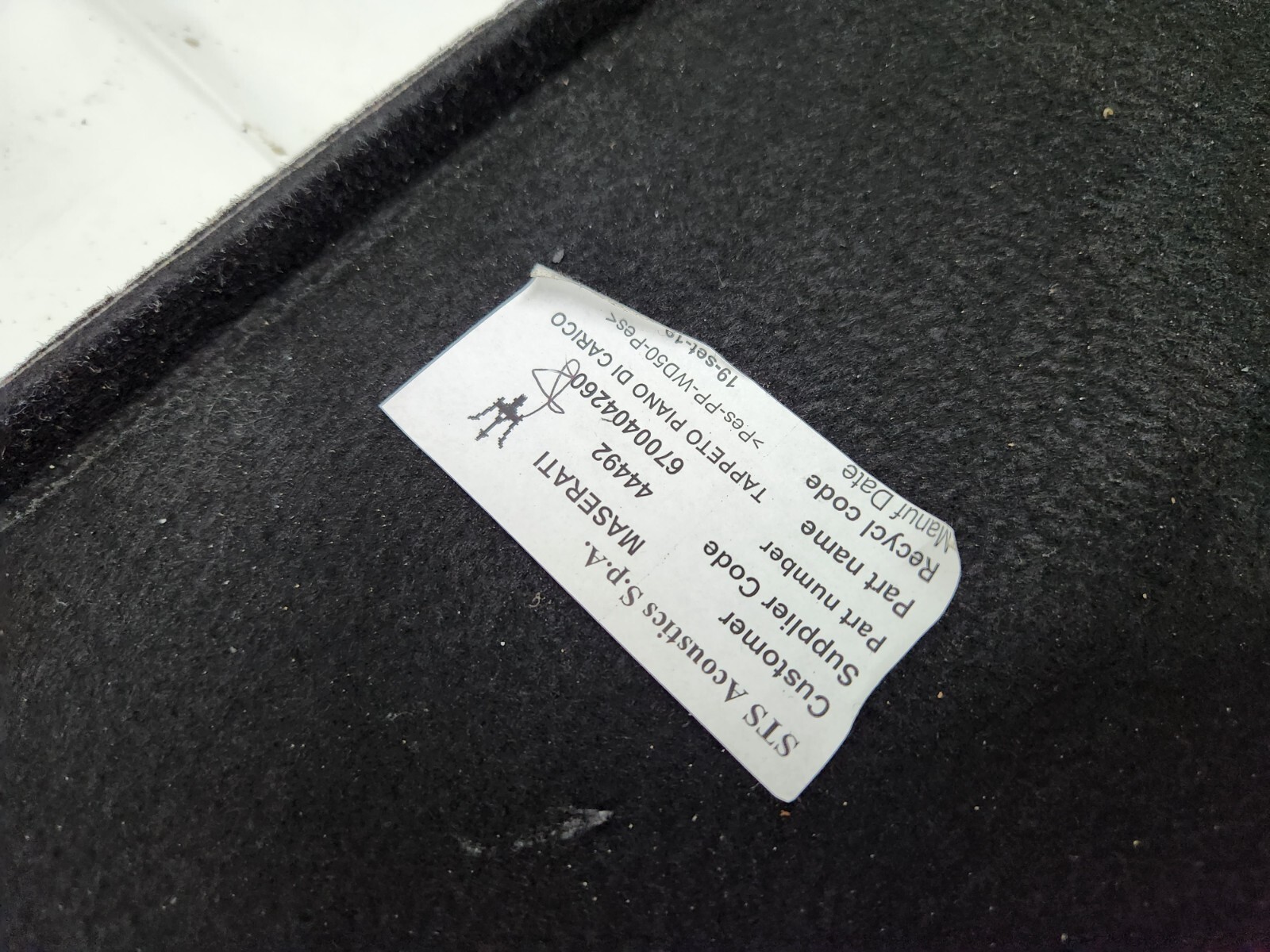 ⭐ 14-21 Maserati Ghibli Rear Trunk Cargo Floor Carpet Cover Liner Black Oem