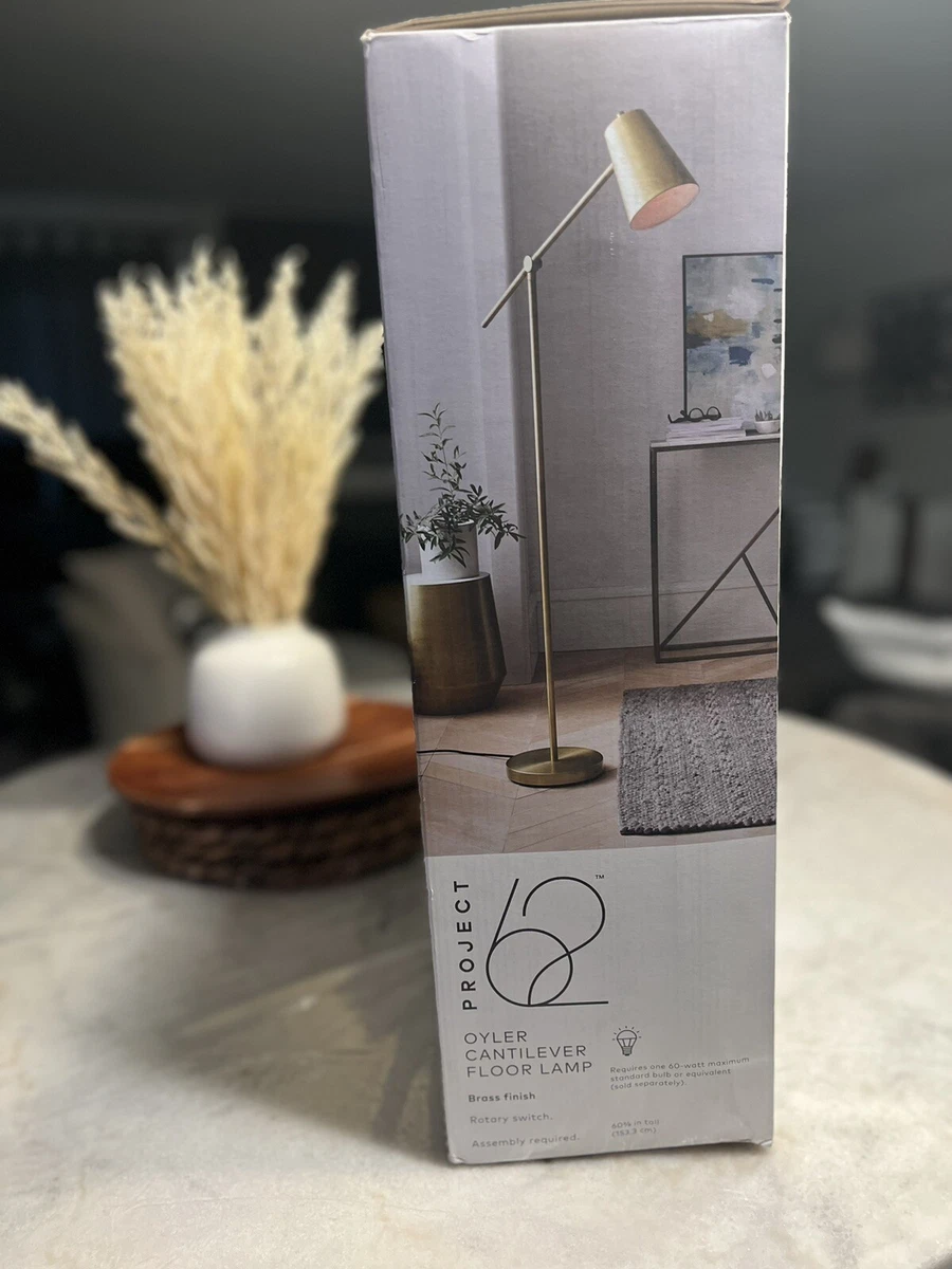 Cantilever Floor Lamp brass finish Project 62 brand new