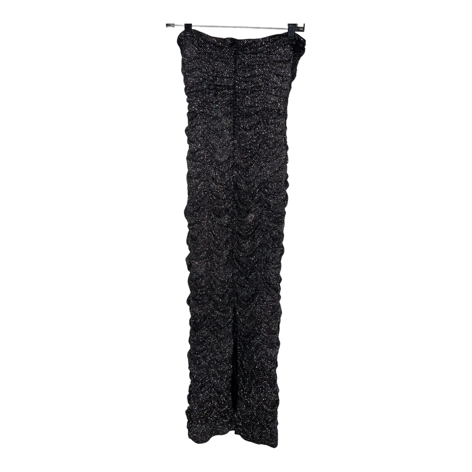 Sau Lee Farrah Glitter Ruched Midi Dress with Gloves - Image 3 of 4