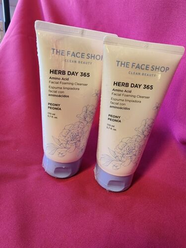 Avon The Face Shop Herb Day 365 Amino Acid Facial Foaming Cleanser Peony- New
