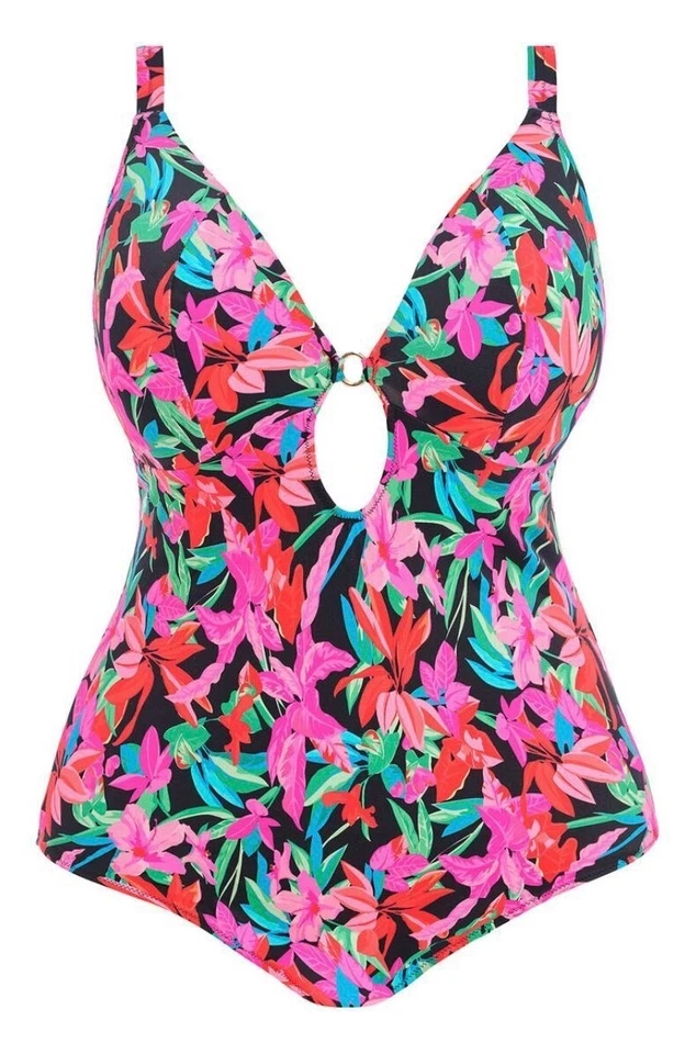 Nuevo Traje de Baño Elomi Savaneta Negro Floral Talla 40H 18 Sin Cable 801343 Foto 4 de 4