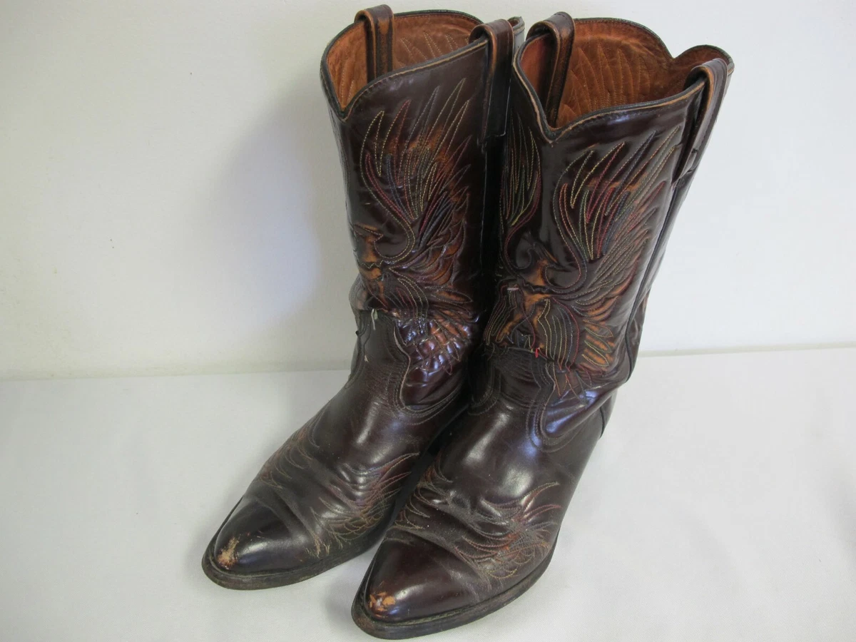 VINTAGE ACME WESTERN COWBOY BOOTS PHOENIX EAGLE MENS 9 D eBay