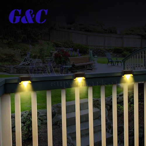 Set of 4 Multi Color Solar LED Deck Lights Outdoor Path Garden Pathway Stairs Step Fence Lamp