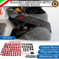 SET 195 PEZZI BULLONI E CLIP CARENE CARENA MOTO HUSQVARNA COLORE ROSSO LUCIDO