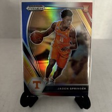 2021-22 Panini Prizm Draft Picks Red White Blue #19 Jaden Springer Rookie