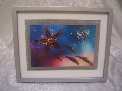 RUSTIC HORSESHOE NAIL ART FRAMED READY TO HANG ''SHOOTING STAR''  IDEAL GIFT