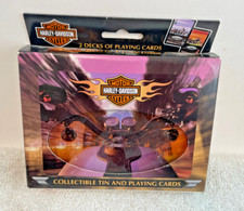 2002 Tin Harley Davidson Motorcycles Limited Edition Two Decks Playing Cards USA