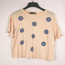 Love Moshino Size 4 Button Crop Top Pink Purple Button Boxy