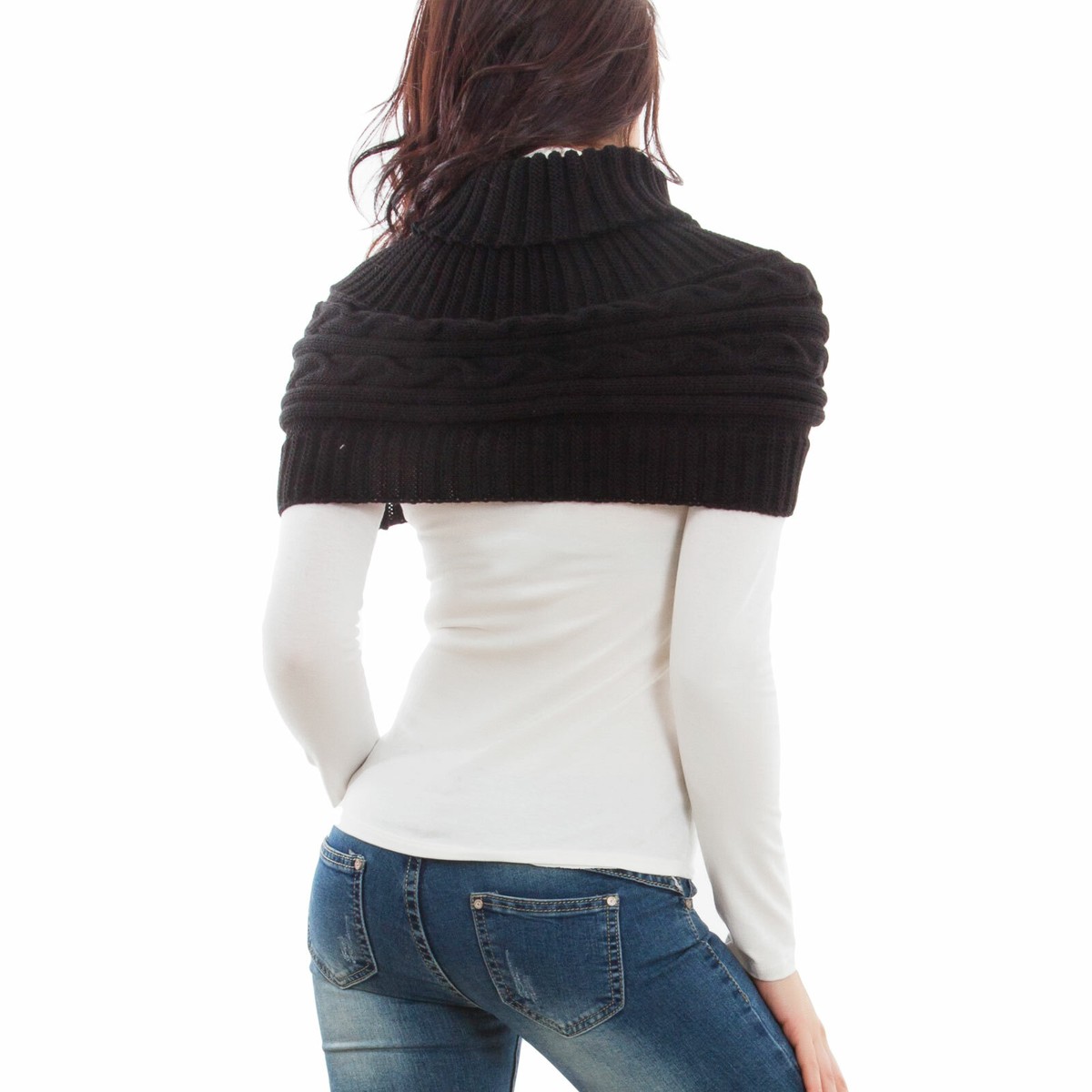 Coprispalle Donna Bolero Tricot - Sciarpa Collo Dolcevita, 100% Acrilico, Taglia Unica - Foto 10