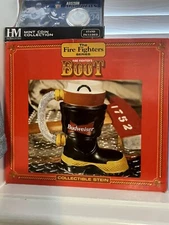 Anheuser Busch 1997 The Fire Fighters Series Budweiser Fire Fighter's Boot Stein