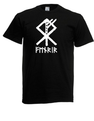 Herren T-Shirt - Fenris Wolf Rune Symbol Viking Runen Valhalla Nordmann Wikinger