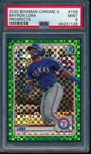 PSA 9 BAYRON LORA 2020 Bowman Chrome X Green X-Fractor #/31 Rookie Card RC MINT