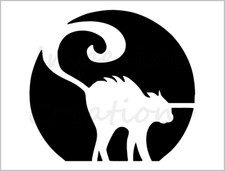 Witch Cat Evil Stencil Halloween Pumpkin Carving 8.5" x 11" Reusable Sheet S766