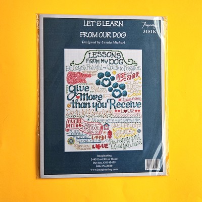 IMAGINATING CROSS STITCH KIT:  LET'S LEARN FROM OUR DOG SAYINGS    BM