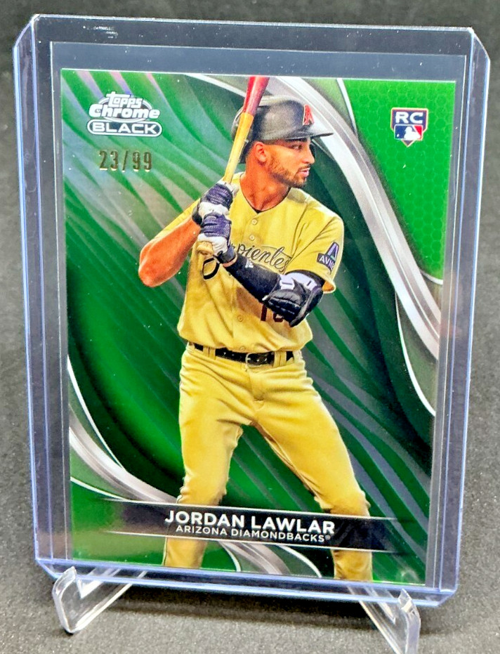 2024 Topps Chrome Black JORDAN LAWLAR RC Green Refractor 23/99 #3 Diamondbacks