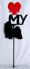 Shih Tzu Love heart Yard Sign Metal Silhouette Made in the USA