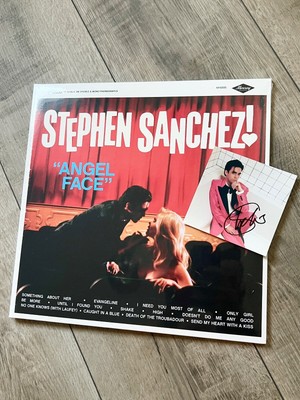 Stephen Sanchez Engelsgesicht ROT Vinyl LP limitiert HANDSIGNIERTE KUNSTKARTE NEU